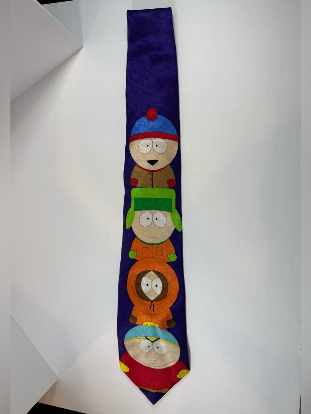 Vintage 1998 South Park Neck Tie Purple RM Style Cartman Kenny Cartoon 90s